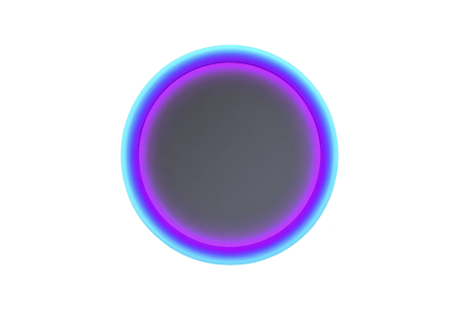 Glowing circular shape with gradient of blue and purple hues creates futuristic and vibrant appearance against transparency background. neon effect adds modern and dynamic touch png