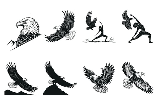 Spread Wing Eagle Graphic Icon vector