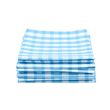 Blue and white gingham napkins png