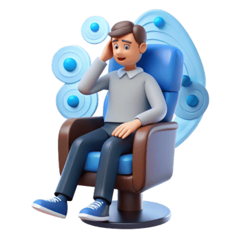 Man with Head Swirls Feeling Sick png