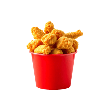 A bucket of fried chicken in a red cup png