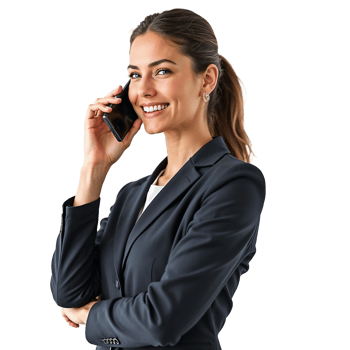 A woman in a business suit talking on the phone png