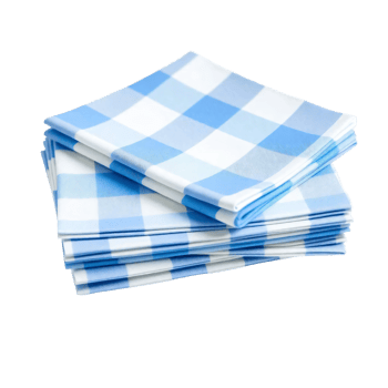 Blue and white checkered napkins png