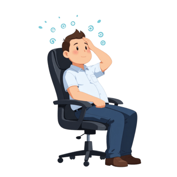Tired Man Sitting in Chair Clip Art png