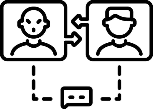 A line style icon showing a doppelg digital figure vector