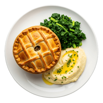 Golden Crust Meat Pie Mashed Potatoes Kale pastry png