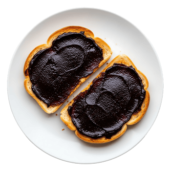 Two Slices Toasted Bread Dark Brown Sweet Spread dark brown spread png