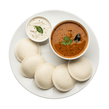 South Indian Idli Sambar with Coconut Chutney south indian food png