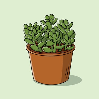 Hand Drawn of a Potted Succulent Plant vector