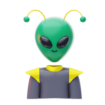 Alien 3D Icon. Alien head 3d icon png