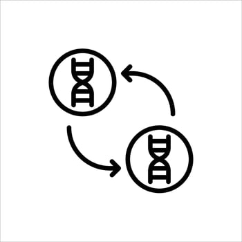 dna clone outline icon. dna clone black line illustration. vector