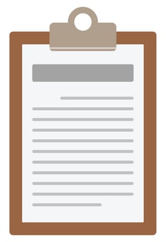Flat wooden clipboard icon isolated on white background. vector