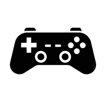Classic Black Game Controller Icon Design vector