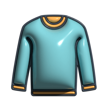 3D Cartoon Sweaters and Knitwear Icons png