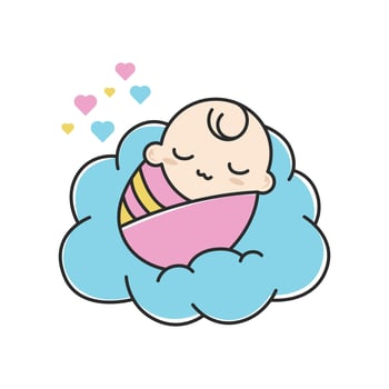 baby sleep logo design concept creative idea vector