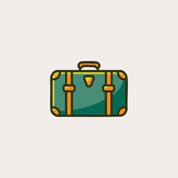 Simple Illustration of a Vintage Suitcase vector