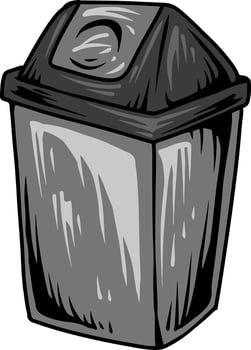 Grey Public Trash Bin vector
