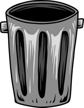 Classic Metal Trash Can vector