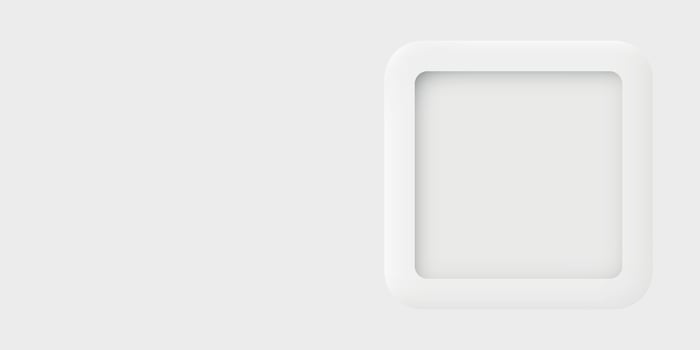 3D rounded square frame on white background graphic illustration have blank space. vector