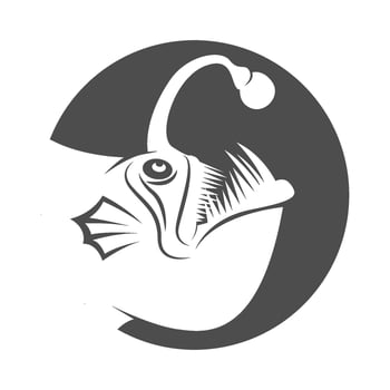 A fish with a long tail in a circle vector