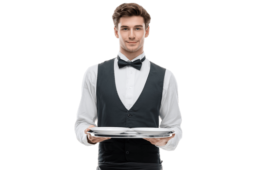 Waiter on transparent background. png