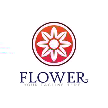Elegant Line Flower Emblem for Organic and Natural Products vector