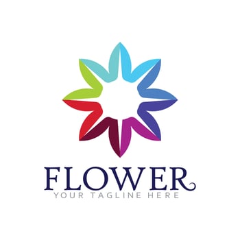 Modern Flower Emblem with Natural Aesthetic and Clean vector