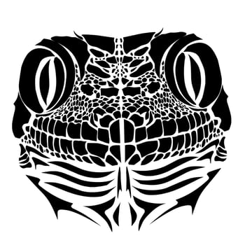 Black Silhouette of Lizard Head vector