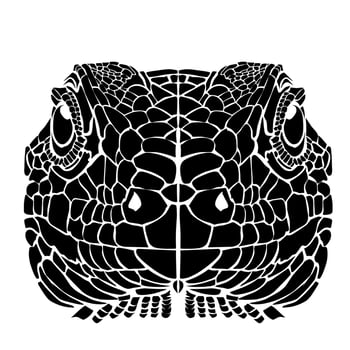 Black Silhouette Snake Head vector