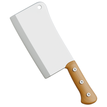 Wooden Butcher Knife 3d Illustration png