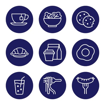 Appetizing icons circle of food. Icon symbol illustration vector