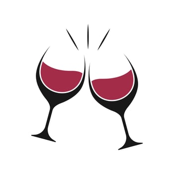 wine glass champagne logo design concept idea vector