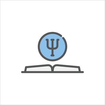 psychology book filled outline icon. psychology color line illustration. vector