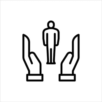 support outline icon. care black line illustration. vector
