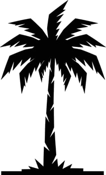 Elegant Palm Tree Silhouette Minimalist Style For Modern Decor vector