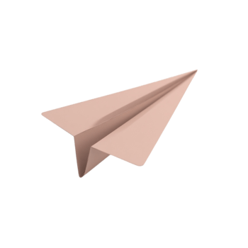 3D Render of a Light Pink Paper Airplane Icon Symbolizing Communication and Sending Messages png
