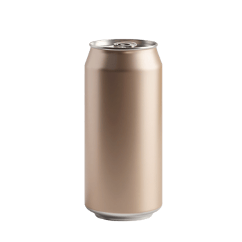 Blank Beige Aluminum Beverage Can Isolated on Transparent Background Mockup for Product Design png