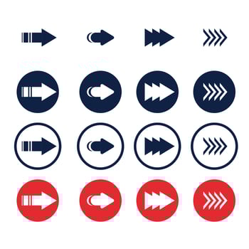 Arrow icon. Mega set of arrows. Black arrows icons. Arrow collection. Set different cursor arrow direction symbols in flat style. Modern simple arrows vector