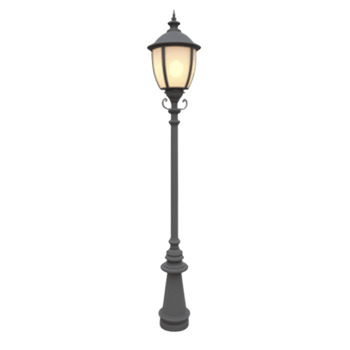 Classic Vintage Street Lamp Post with Illuminated Lantern Isolated on Transparent Background Graphic Element png