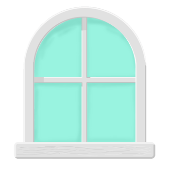 a window with a white frame and a green window frame png