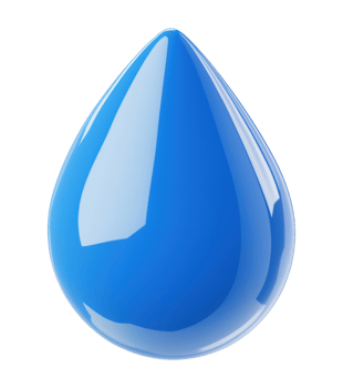 Illustration of a blue water drop isolated on a transparent background png