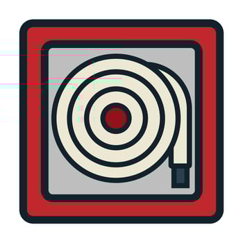 Fire safety equipment in a public building vector