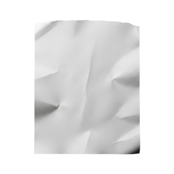 Crumpled white paper transparant image png