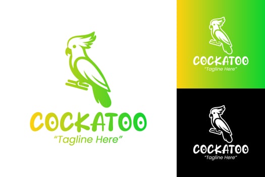 Cockatoo Logo Design with Bright Green and Yellow Gradient Style for Branding vector