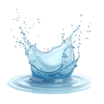 Dynamic Water Splash with Droplets and Ripples Against a Transparent Background png