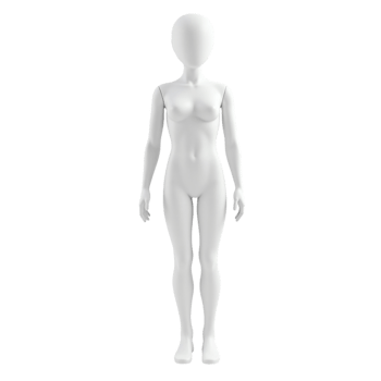 High Quality Render of White Female Mannequin Figure Isolated with Transparent Background png