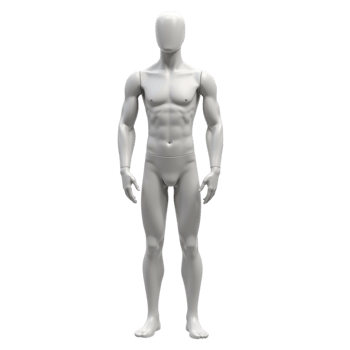 Full Body Male Mannequin Isolated on Black Background Studio Shot Transparent png