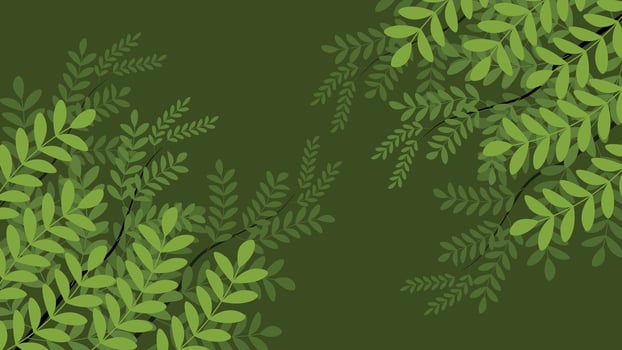 Lush green foliage background with dark branches and layered leaves ideal for nature themes eco posters and organic product packaging vector