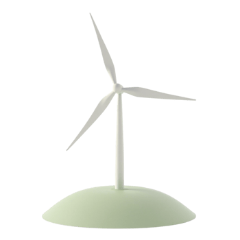 Miniature White Wind Turbine Model Representing Renewable Energy and Clean Power Technology png