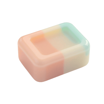 Pastel Gradient Translucent Rectangular Silicone Box or Mold Isolated on Black Background png